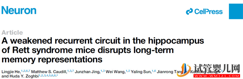 何靈杰博士等報(bào)道瑞特綜合癥長期記憶損傷的新機(jī)制(圖1)